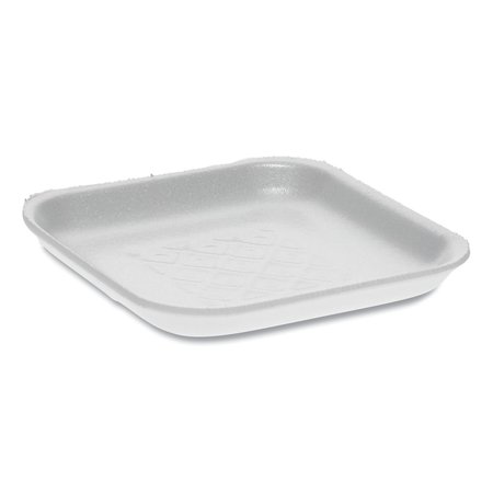 PACTIV Supermarket Tray, #1S, 1-Compartment, 5.1 x 5.1 x 0.65, White, PK1000 0TF101S00000